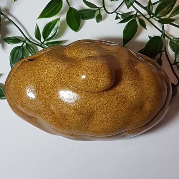 Vintage 70s 80s Ceramic Potato Sour Cream Serving Dish With Lid Retro Kitchen - Picture 9 of 10